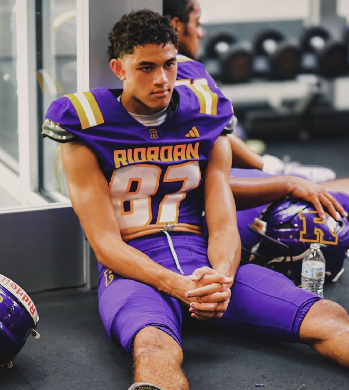 Jeffrey Palega in his Archbishop Riordan football uniform